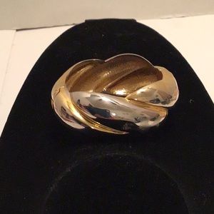Gold & Silver Metal Bangle Bracelet